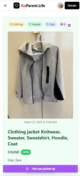 Item detail view